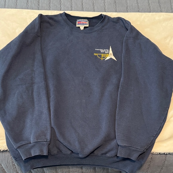 Hanes Navy Crewneck Sweater - Picture 1 of 5